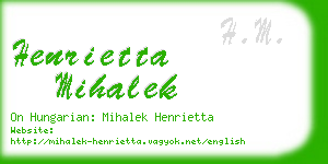 henrietta mihalek business card